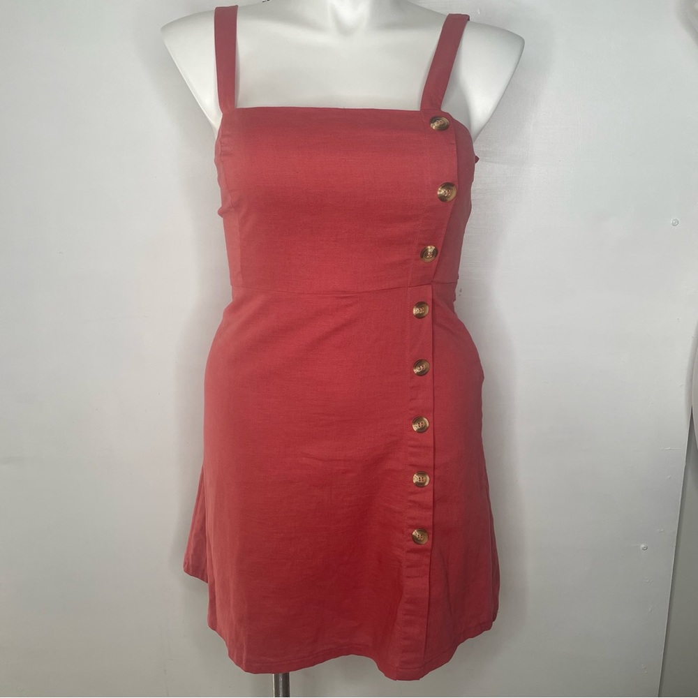 Lulu’s Cotton and Linen Faux button front dress